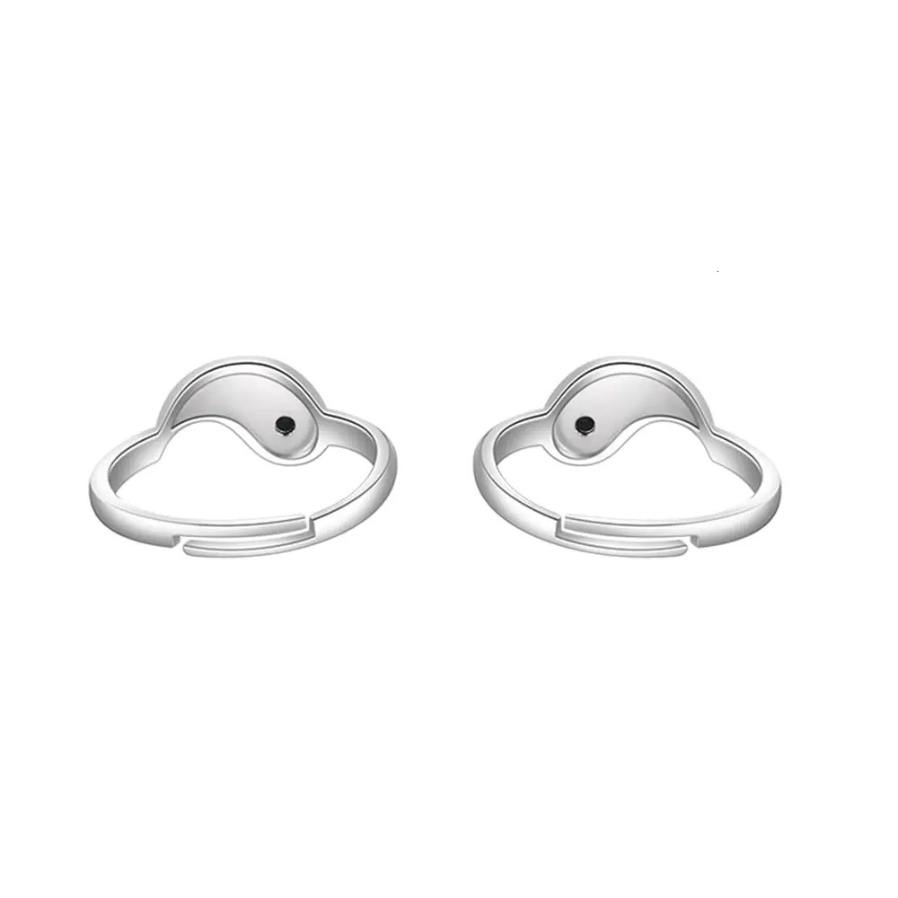 Creative Tai Chi Diagram of Yin Yang Open Rings for Couples Gift Pair Rings 250103