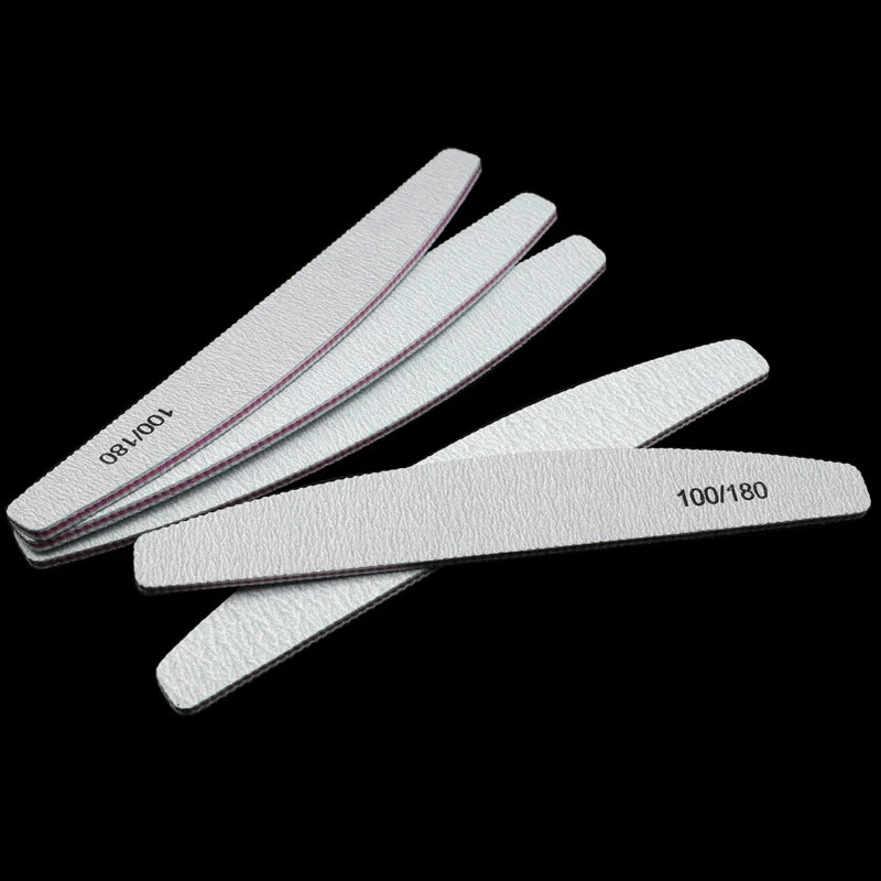 10Pcs 100180 Nail File sanding polishing Buffer Block UV Gel Polisher Manicure Pedicure Tools Care Grey Boat 241230