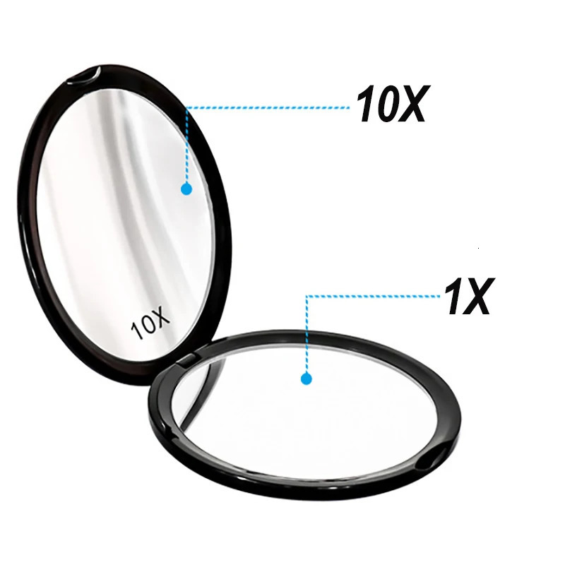 Magnifying Mirror Makeup Mirror Mini Pocket Compact Mirror Round Handheld Mirror Portable Travel Cosmetics Tools For Women X10 250103