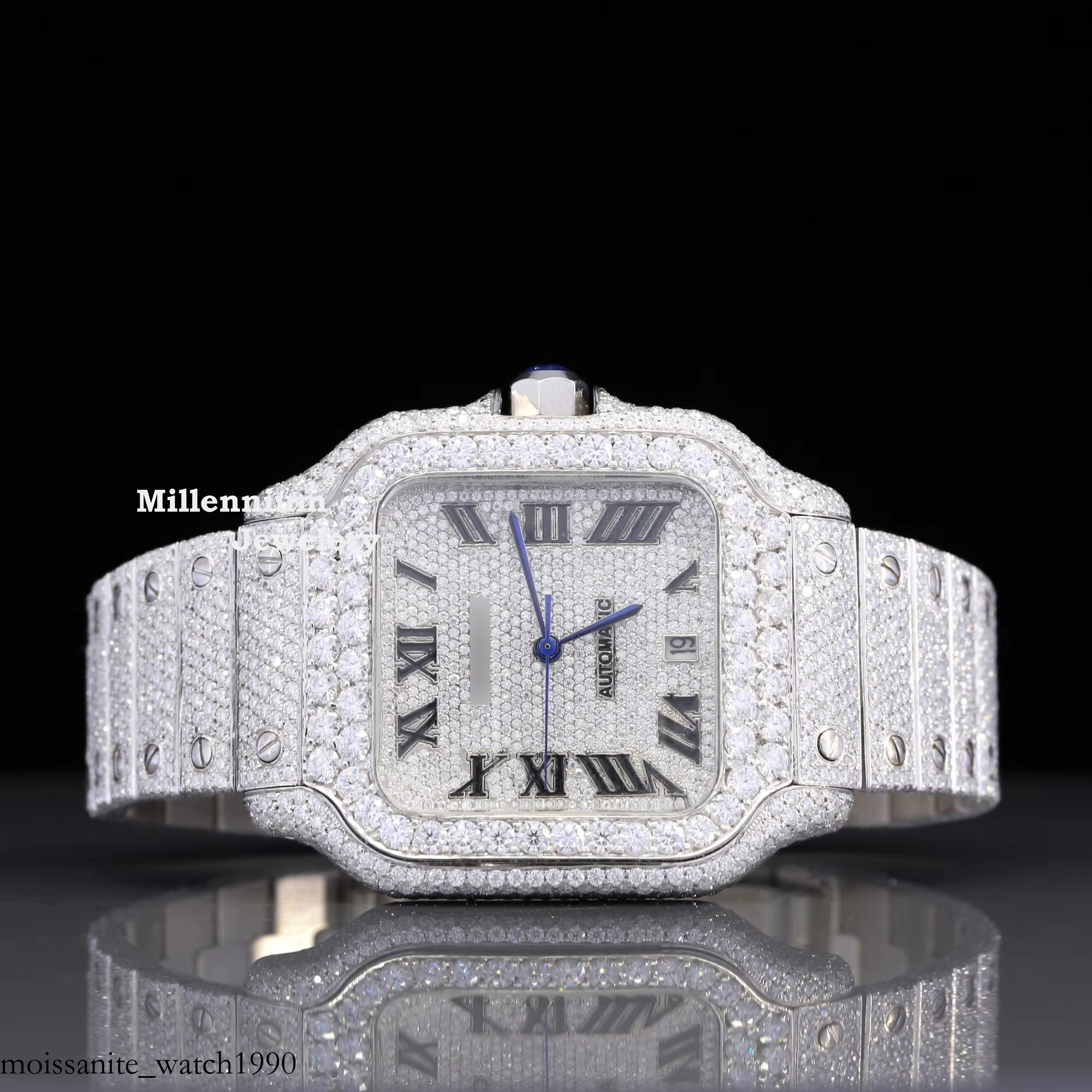 High-precision tactical mechanical watch uries Branded Moissanite Hip Hop Iced Out Stainless Steel Dia Wrist Watch Extreme environments are not bad