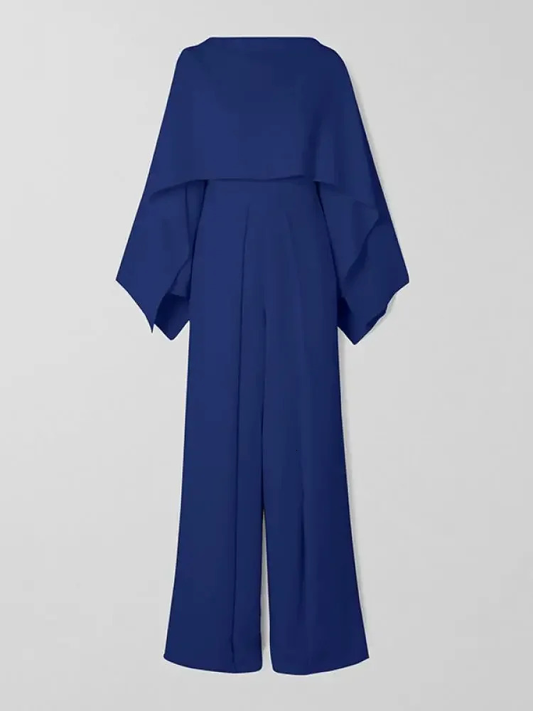 UOOZEE Women Fashion Solid Color Zipper Elegant Wide Leg Jumpsuits Spring Autumn Long Sleeves Casual Jump Suits 241230