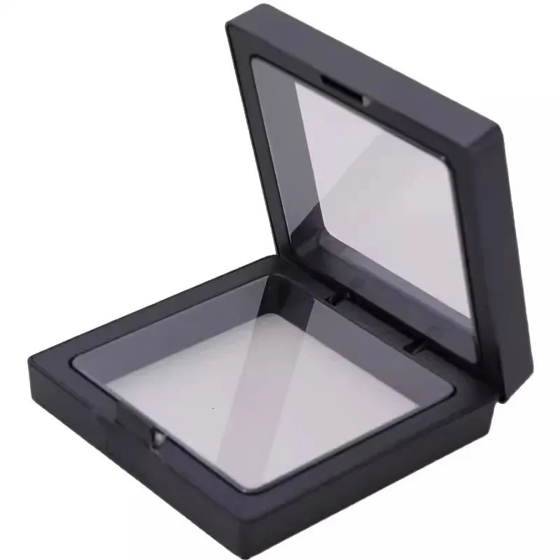 10Pcs PE Film Jewelry Storage Box 3D Packaging Case Free Stand Floating Frame Membrane Ring Earrings Necklace Display Holder 241225