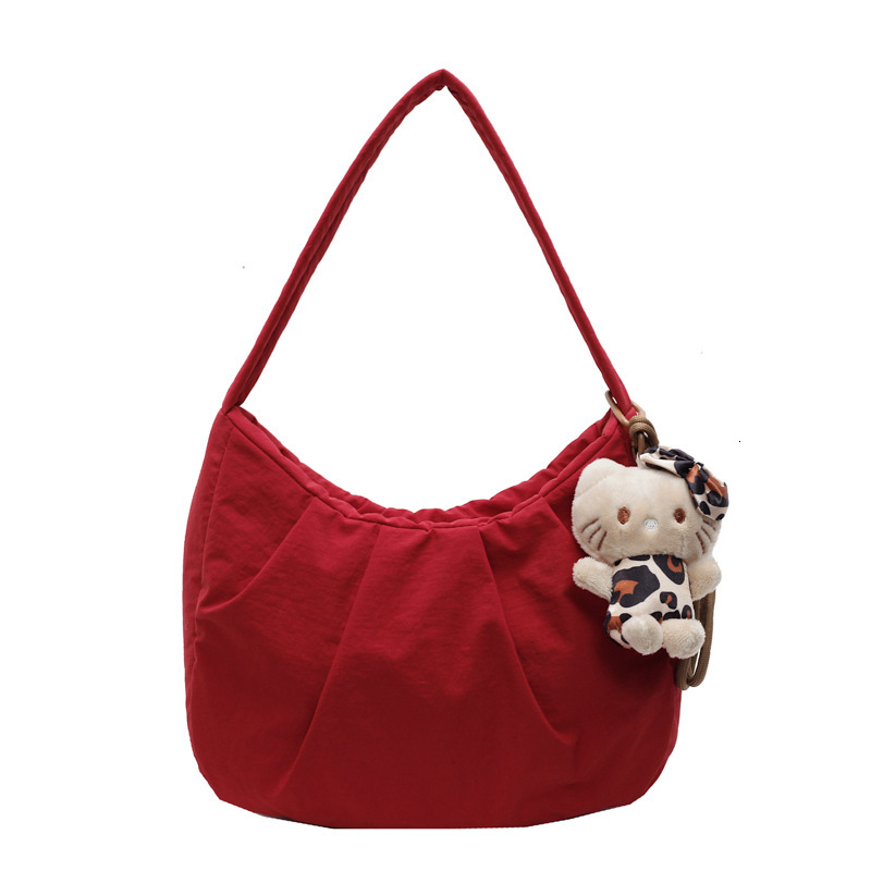 Fashionable cotton clothing, soft cloud pleated women's simple high-end temperament, underarm bag, niche and lightweight dumpling handbag
