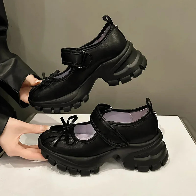 Women Casual Silver Platform Ballet Shoes Thick Sole Sneakers Summer Fashion Single Shoes Woman Platform Mary Jane Pumps 250103