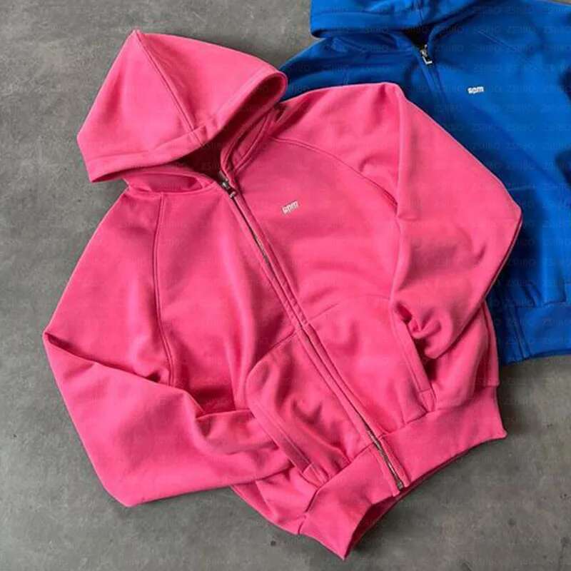 Autumn Winter Fashion Letter Embroidery Zipper Sportswear Y2k European And American Hip-Hop Street Wear Women's Hooded Top