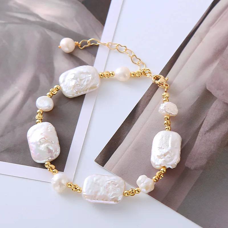 100% Natural Baroque Freshwater Pearl 14K Gold Filled Female Charm Bracelet Promotion Jewelry For Women Gifts Never Fade 250102