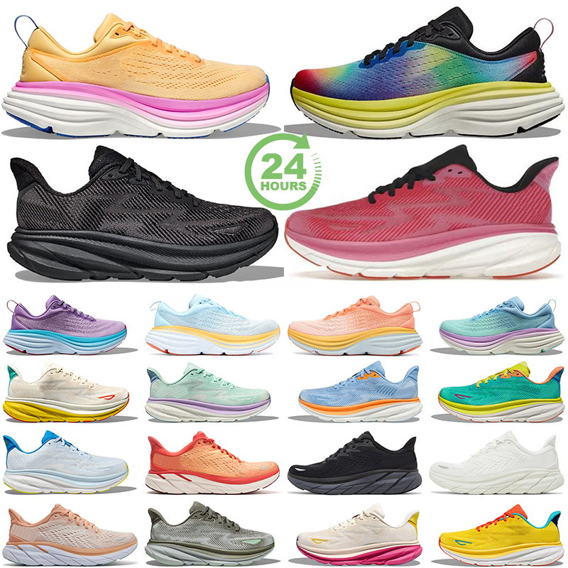 designer clifton 9 men women running shoes pink triple black white blue grey purple orange bondi 8 mens outdoor trainers sneakers