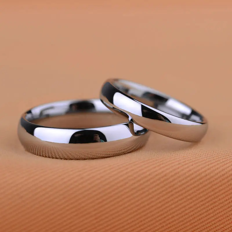 Customize Classic n Never Fade Scratch Proof White Tungsten Wedding Rings Couples Rings Size 4-14 With Free Engravingg 250103