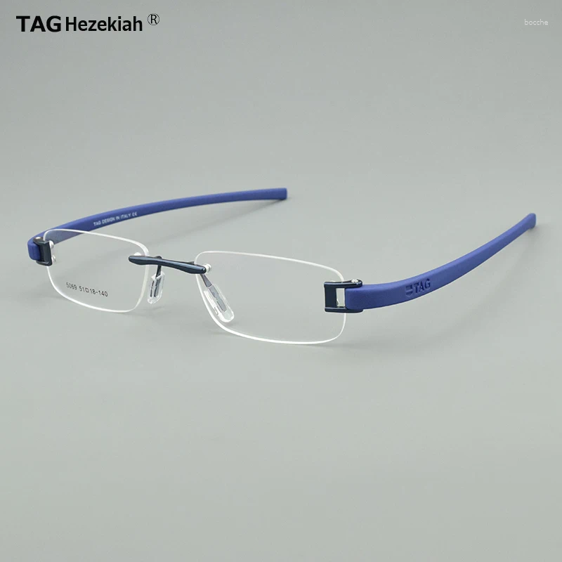 Sunglasses Frames TAG Hezekiah Frameless Glasses Men Square Eyewear Optical Prescription Frame Eyeglasses Myopia Retro Spectacle