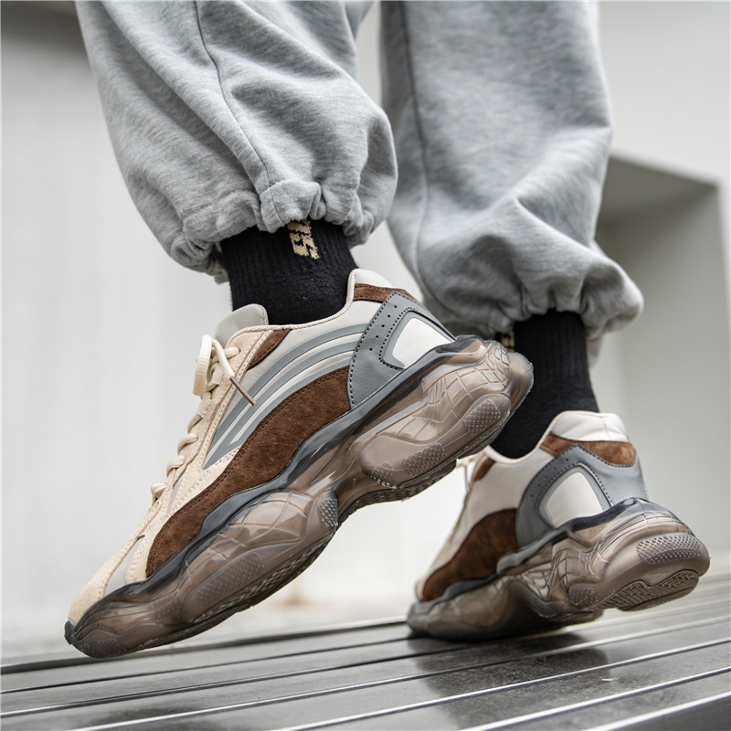 Men Sports Shoes Thick Sole Chunky Shoes Anti-slip Casual Versatile Designer Shoes Outdoor Running Training Triple Black Beige Grey Free shipping