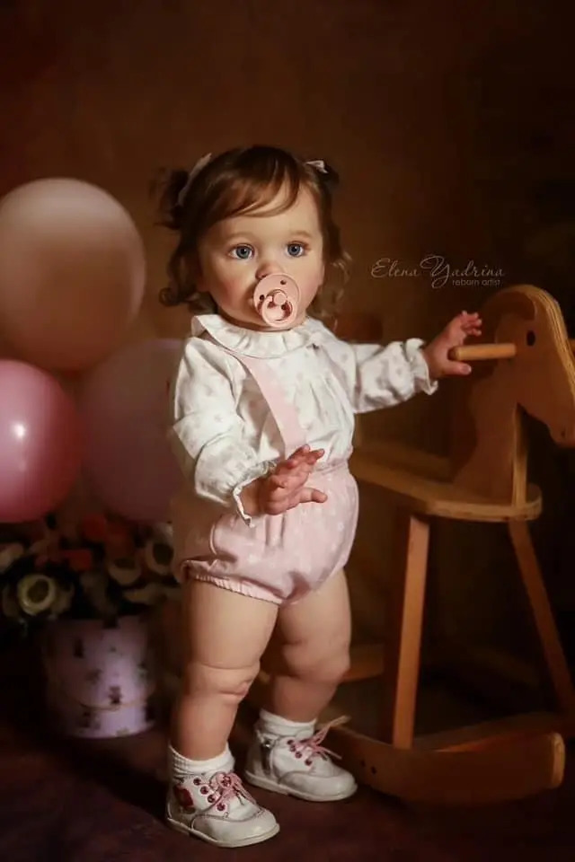 NPK 66CM Already Painted Finished Doll Reborn Toddler Pippa Huge Baby Size Lifelike Soft Touch 3D Skin Art Doll 250103