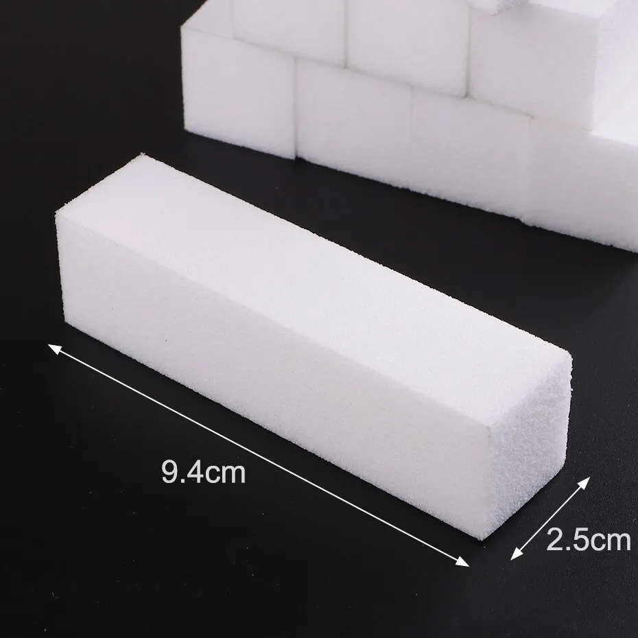 10pcs Nail Files Buffer Block Set Manicure Pedicure Care Art Buffing Sanding Polishing White Sponge Buffers File Tools 241230