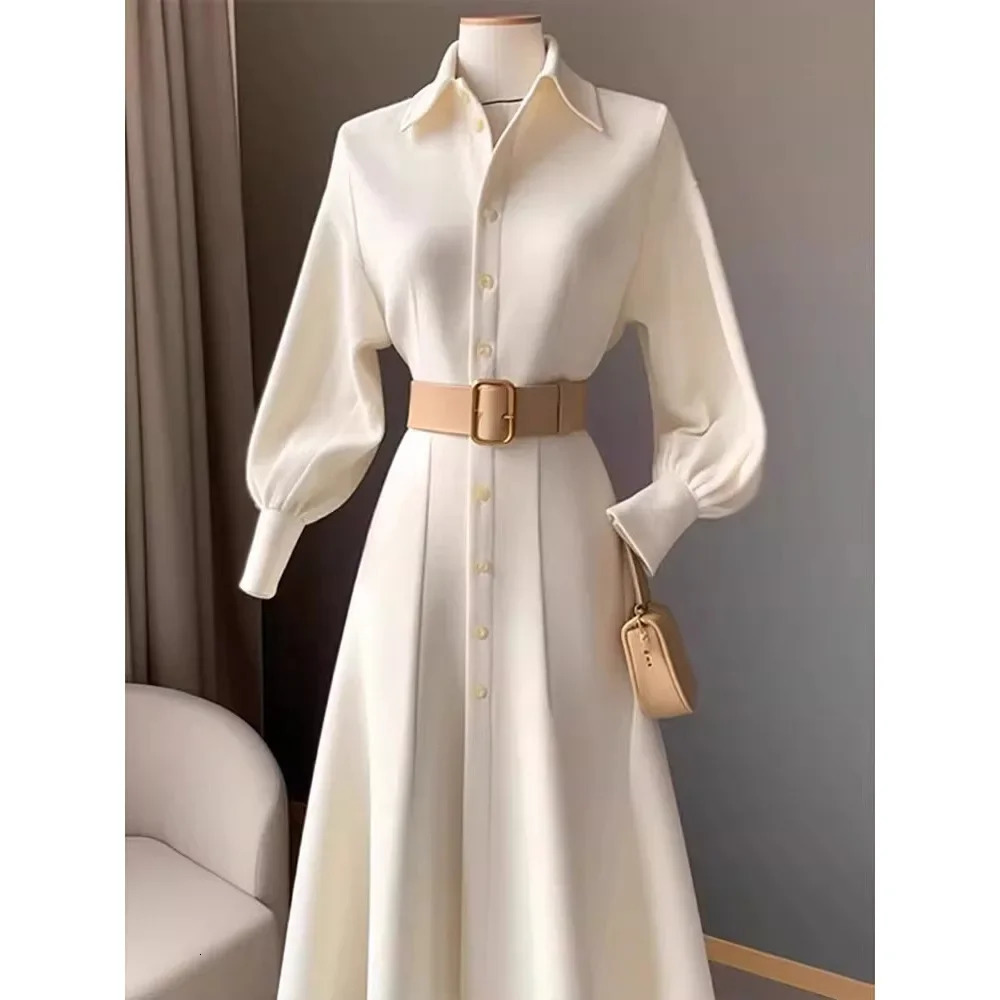 Elegant French Style High-End Feel Petite White Dress For Women Spring Arrival Perfect For Formal Occasions 250103