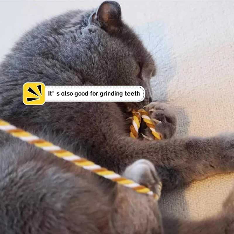 Cat Toy Interactive Teasing Rod with Rope for Cats to Chew and Chase Kitten Teaser Toy Pet Cats Wand Toys Stick Toy S251029