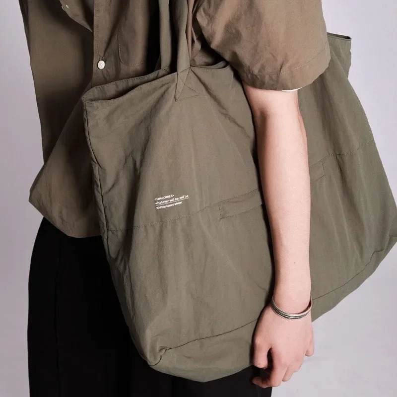 GAINNY Large Capacity Japanese Nylon Tote Bag Women Waterproof Harajuku Big Shoulder Bag Handbag for Commuting Work Shopping 250102