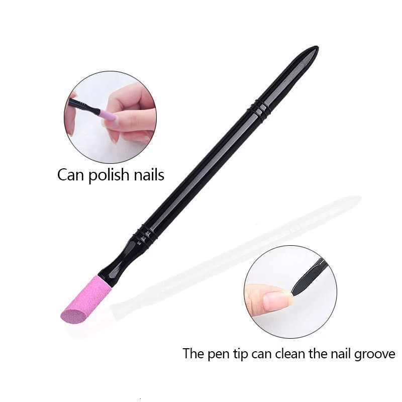 1pc5pcs Nail File Cuticle Stone Pusher Sanding Sticks Art Pen Remover Trimmer Buffer Manicure Tools 241230
