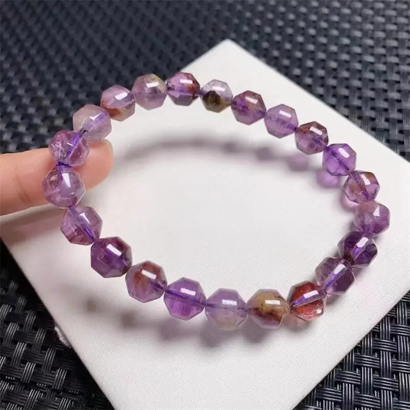 8MM Natural Purple Garden Quartz Bracelet Fashion Crystal Quartz Gemstone Jewelry Reiki Healing Gift For Women 1PCS 250102