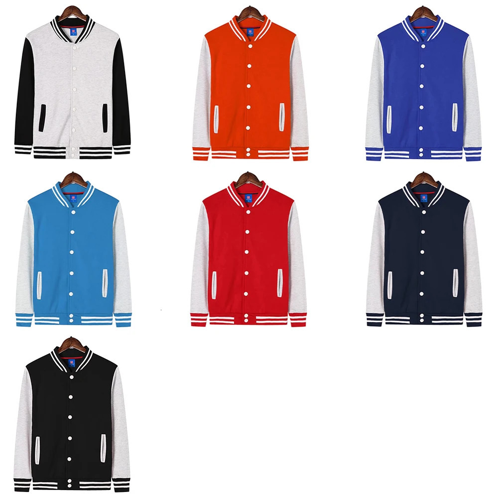 Blank Fleece Casual College Baseball Jacket Men Fashion Coats Autumn Warm Stylish Varsity Jacket For Man Chamarras Para Hombre 250103