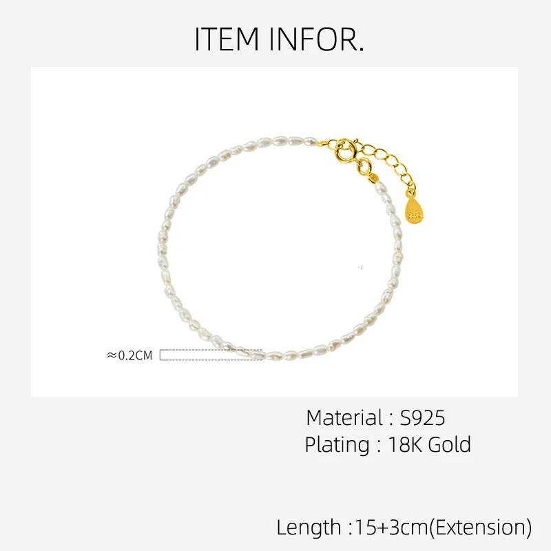 La Monada 153cm Irregular Pearl Bracelets For Women Silver 925 Sterling Jewelry Thin 925 Sterling Silver Womens Bracelet 250102