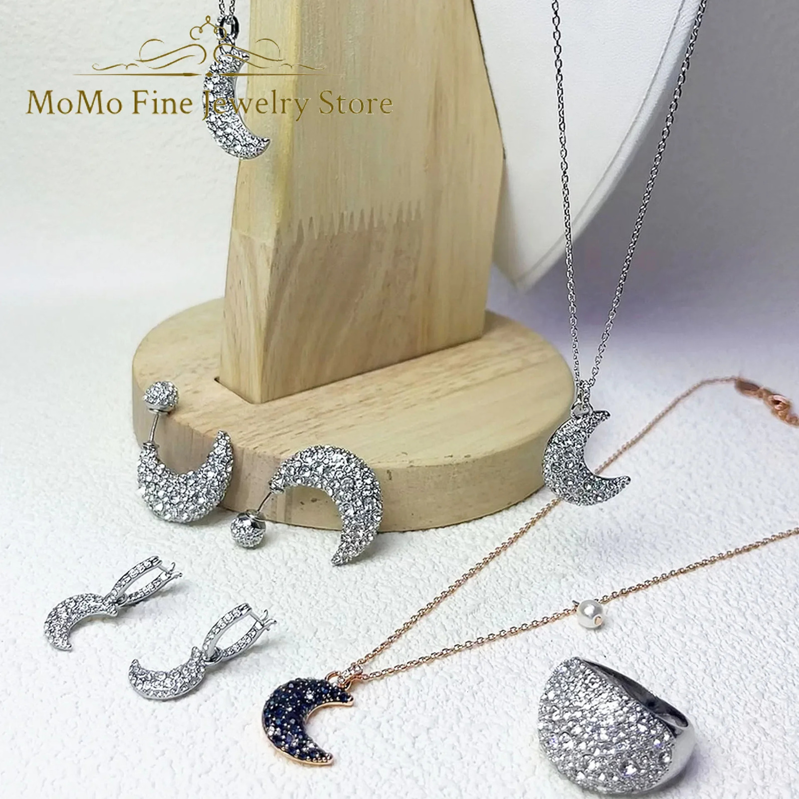 Original Summer Trendy Fashion Moon Jewelry for Women Luna Moon Goddess Necklace Earrings Set for Women Party Jewelry 250102