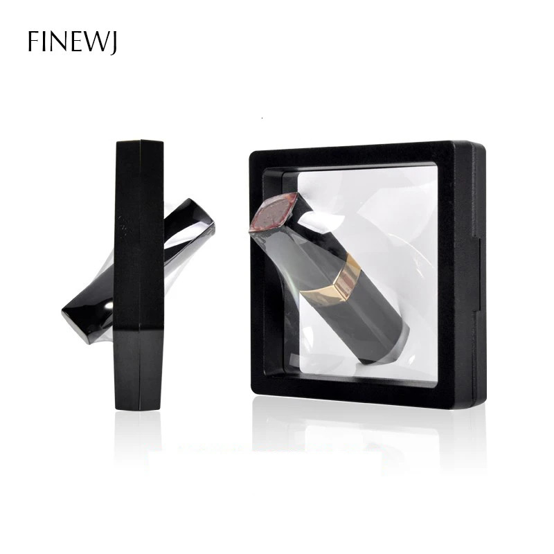 PE Film Jewelry Storage Box 3D Packaging Case Gemstone Free Stand Floating Frame Membrane Ring Earrings Necklace Display Holder 241225