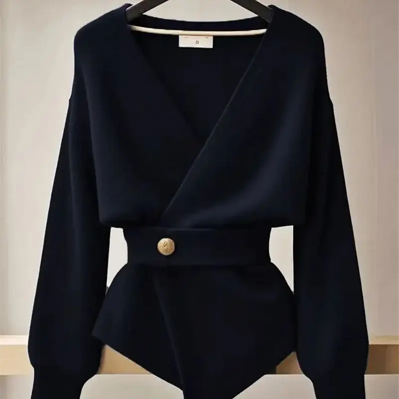 Lanjia- Irregular Cashmere Sweater For Women In Autumn And Winter High-End Button With Wool Cardigan Fashionable Knitted Ultra-Thin L065 241230 E464c