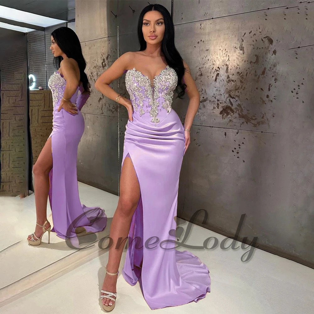 Comedy charming sweetheart womens Rhinestone front seam party dress custom 250103