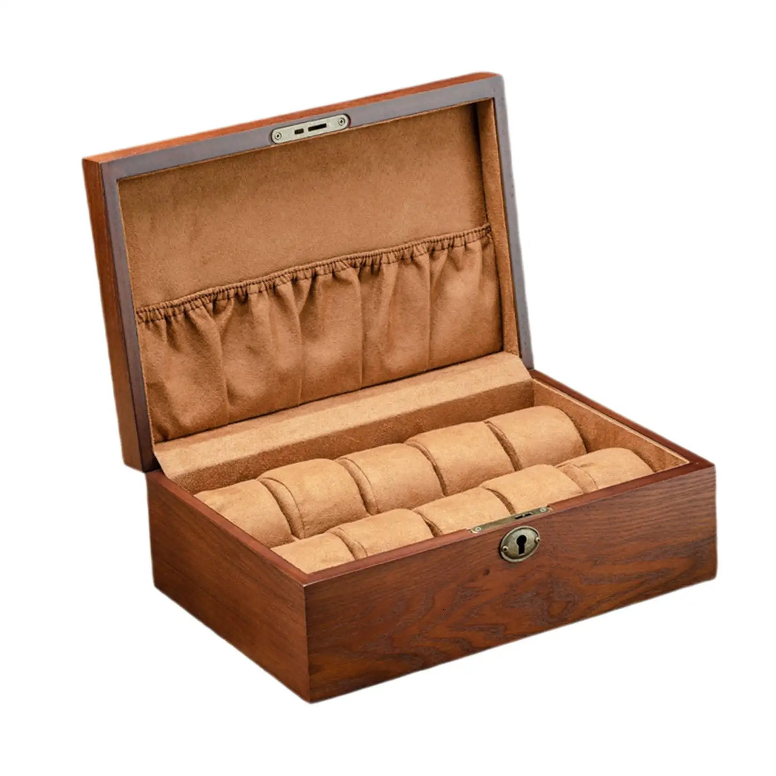Wooden Watch Box Lockable Watch Display Box Mens and Womens Birthday Gifts 250102
