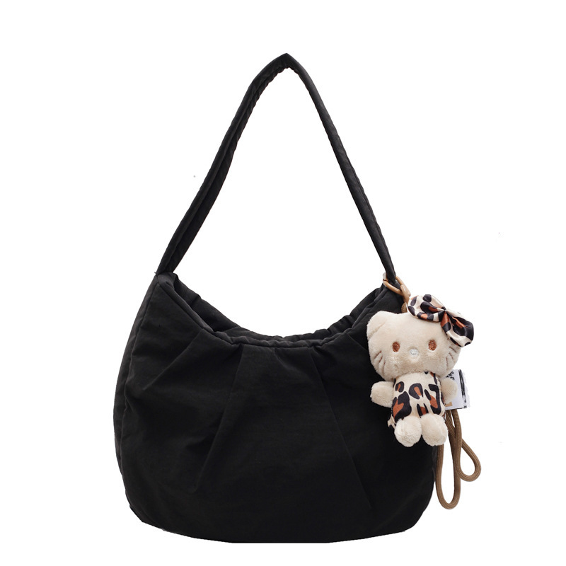 Fashionable cotton clothing, soft cloud pleated women's simple high-end temperament, underarm bag, niche and lightweight dumpling handbag