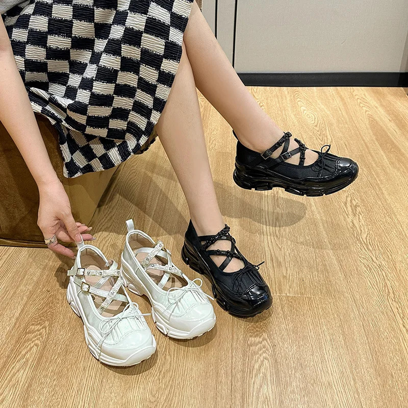 Summer Round Toe Women Flats Fashion Loafers Shallow Mary Jane Shoes Soft Casual Ballet Shoes Slingback Shoes 250103