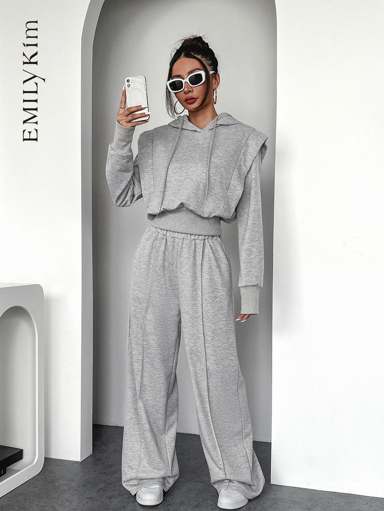 Pants Set Autumn/Winter Solid Womens Hoodie Set Long Sleeve Dress Long Sleeve Casual Pants Womens Two Piece Set 241230