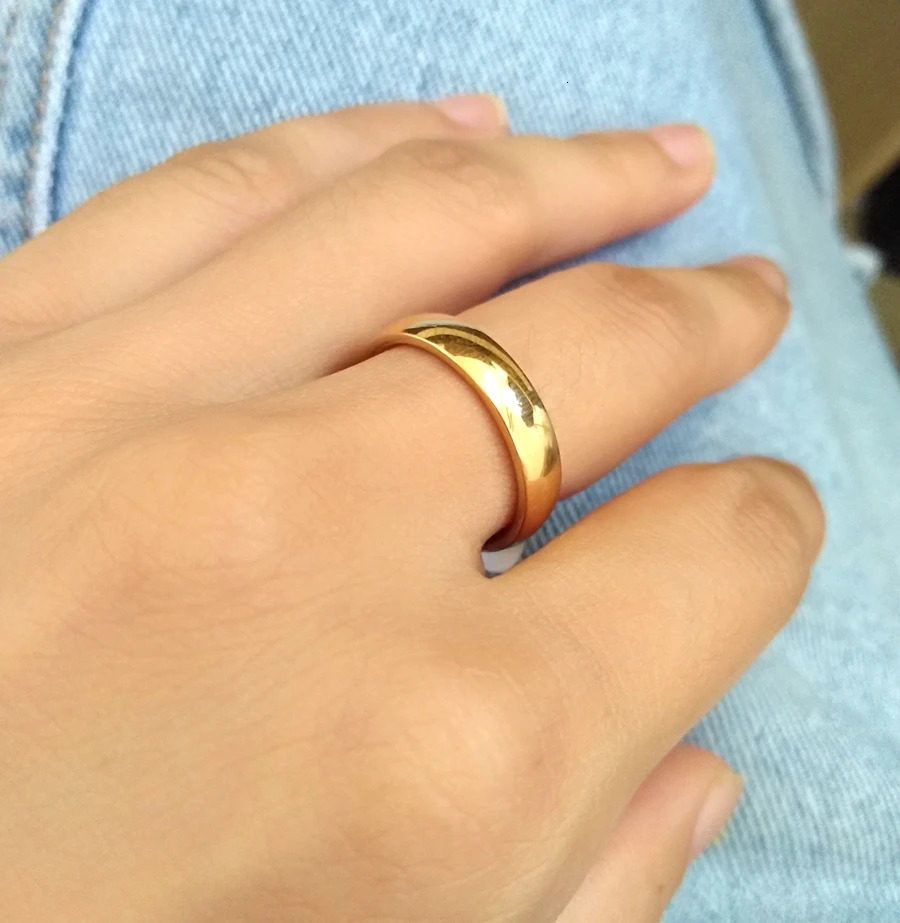 50PCS 4mm Couple Stainless Steel Band Rings Wedding Jewelry Anniversary Wholesale 250103