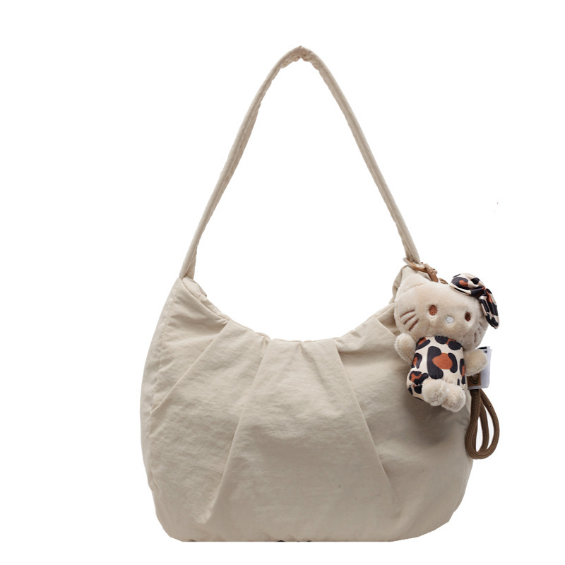 Fashionable cotton clothing, soft cloud pleated women's simple high-end temperament, underarm bag, niche and lightweight dumpling handbag