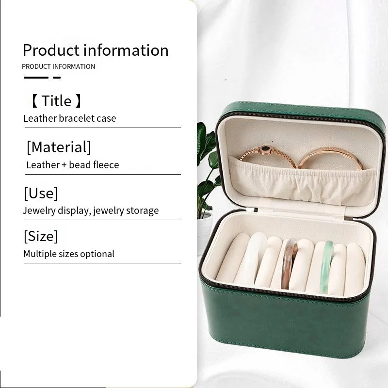 High Quality Leather Jewelry Bracelet Box 7 Jade Position Ring Pendant Display Storage 241225