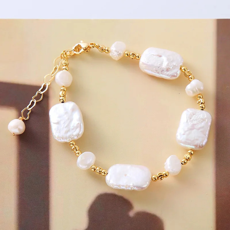 100% Natural Baroque Freshwater Pearl 14K Gold Filled Female Charm Bracelet Promotion Jewelry For Women Gifts Never Fade 250102
