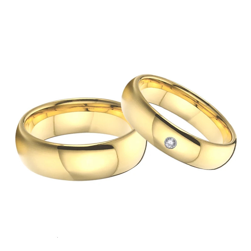 Classic 100% Tungsten carbide Ring Alliance Love Couple Wedding Rings for men and women Gold Color 4/6/8/10mm 250103