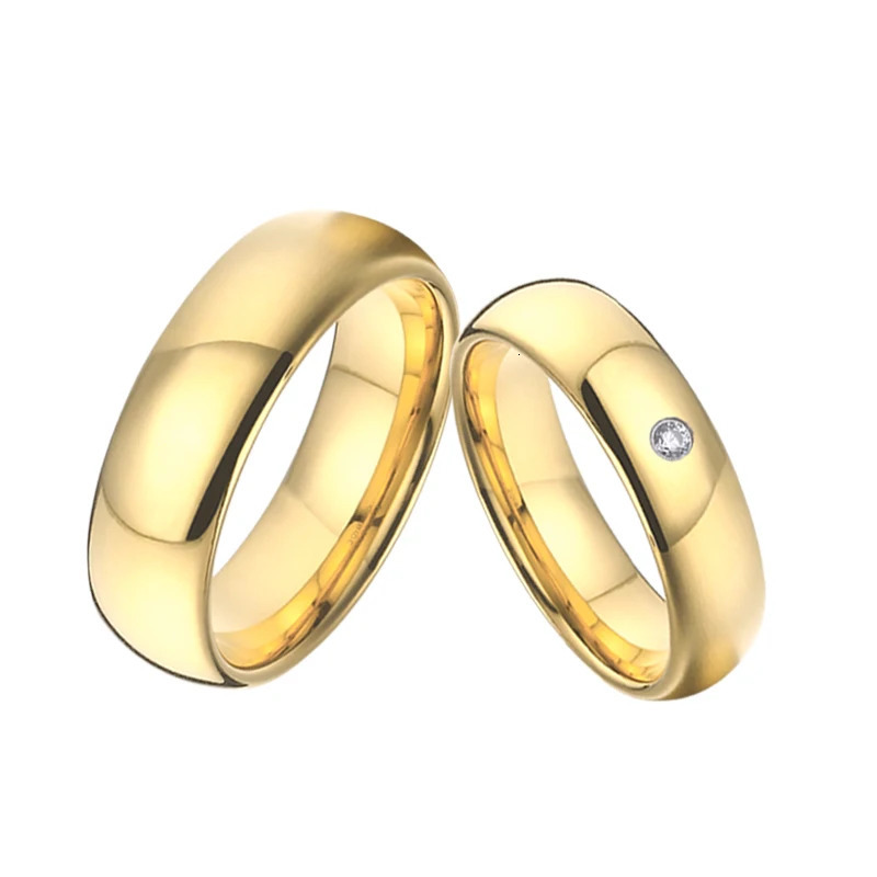 Classic 100% Tungsten carbide Ring Alliance Love Couple Wedding Rings for men and women Gold Color 4/6/8/10mm 250103
