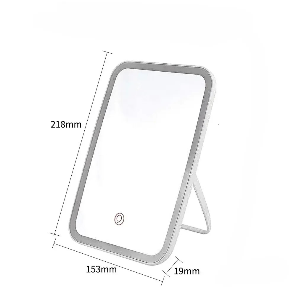 LED Foldable Makeup Mirror Rechargeable Rotating Portable Lamp Ladies Dormitory Beauty Cosmetic Mirror Travel Touch Control 250103
