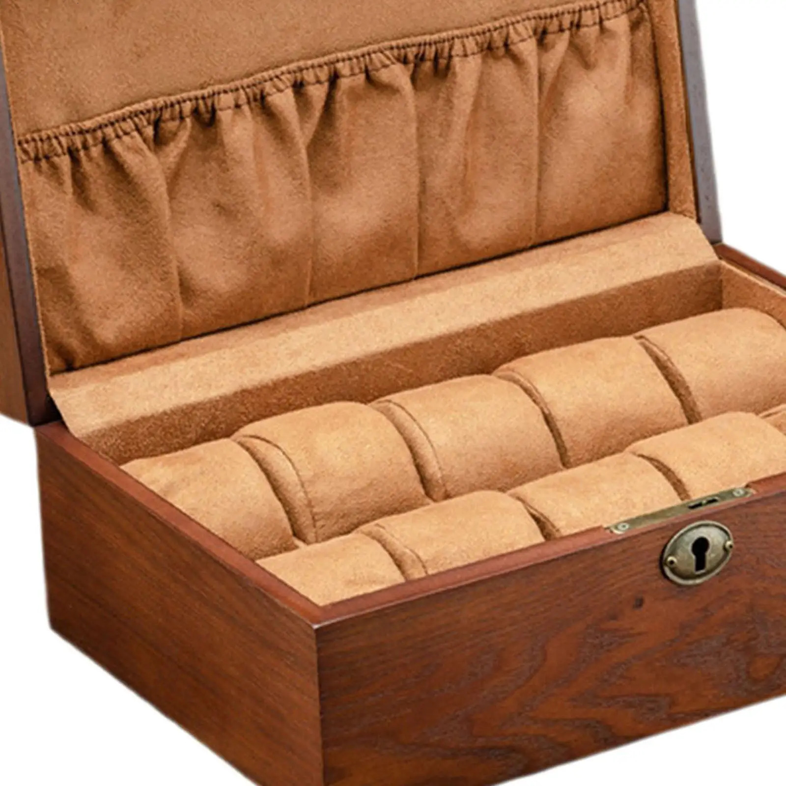 Wooden Watch Box Lockable Watch Display Box Mens and Womens Birthday Gifts 250102