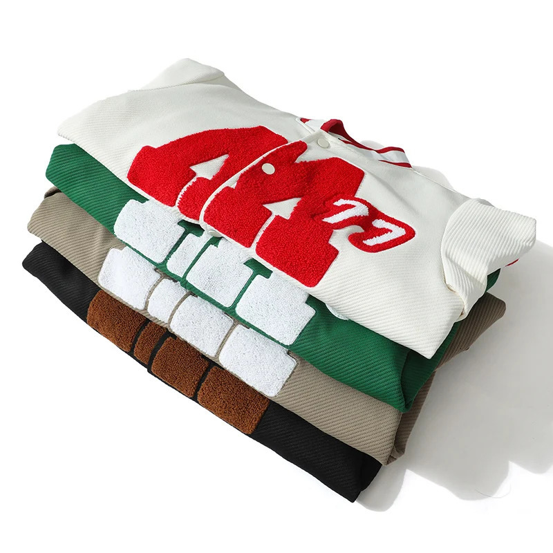 RH7730 Autumnwinter color matching jacket Mens baseball suit Hipster Hong Kong-style American teen jacket Plankton hand 250103