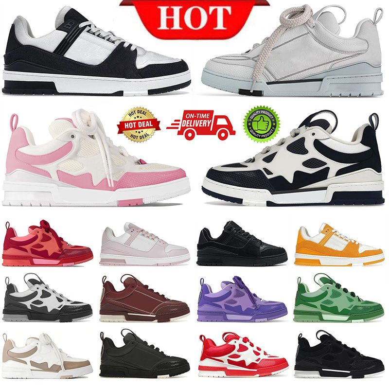 Skate Designer Shoe Man Woman Sneakers Black White Pink Orange Green Loafer Luxury Platform Womens Mens Trainer Skateborad Dhgate Dgate