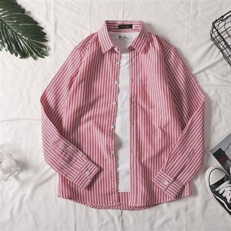 Colorful plaid couple plaid shirt jacket long sleeved inch shirt for teenagers Korean casual student handsome mens shirt