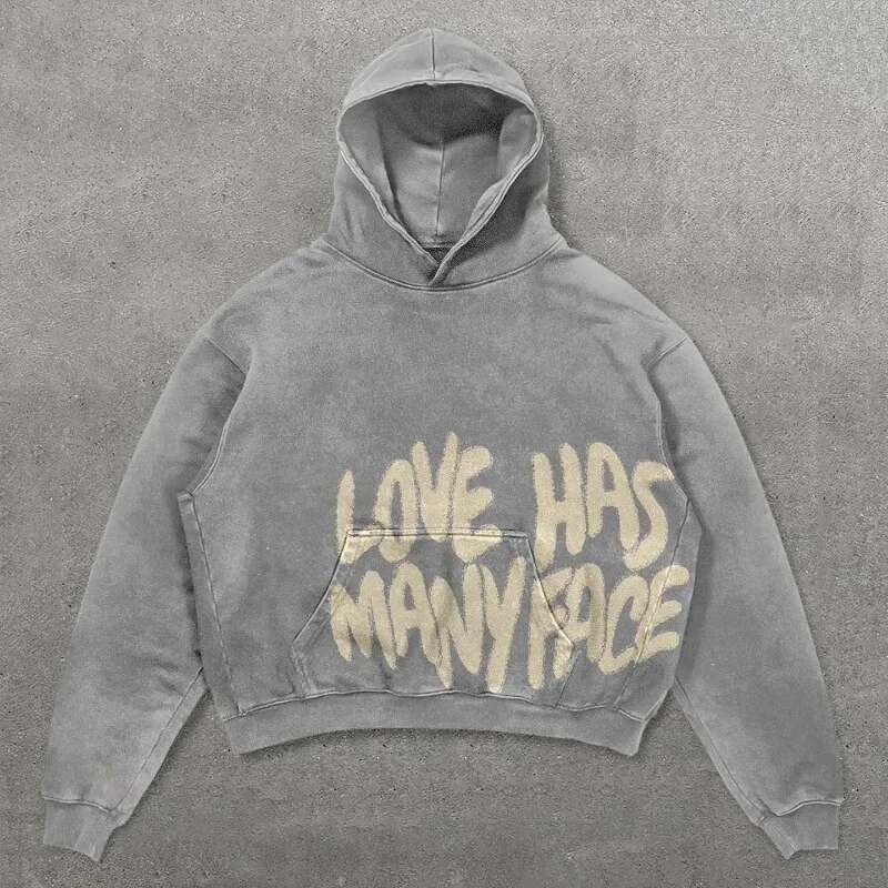 Letter Print Simple Style Streetwear Oversized Hoodies Women Vintage Hip Hop Casual Goth Y2k Baggy Long Sleeve Sweatshirts 2023