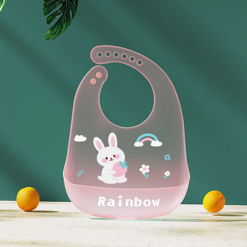 Baby Bib Waterproof Silicone Childrens Eating Bib Baby Rice Pocket Female Supplementary Food Rice Pocket Baby Saliva Bib 250103