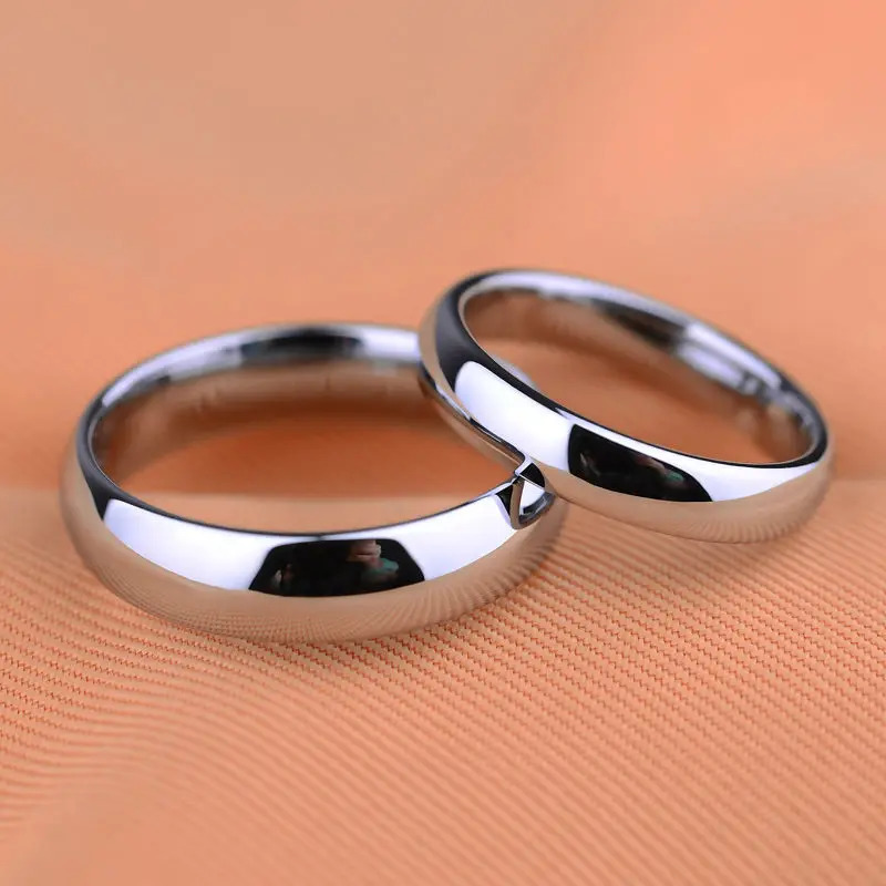 Customize Classic n Never Fade Scratch Proof White Tungsten Wedding Rings Couples Rings Size 4-14 With Free Engravingg 250103