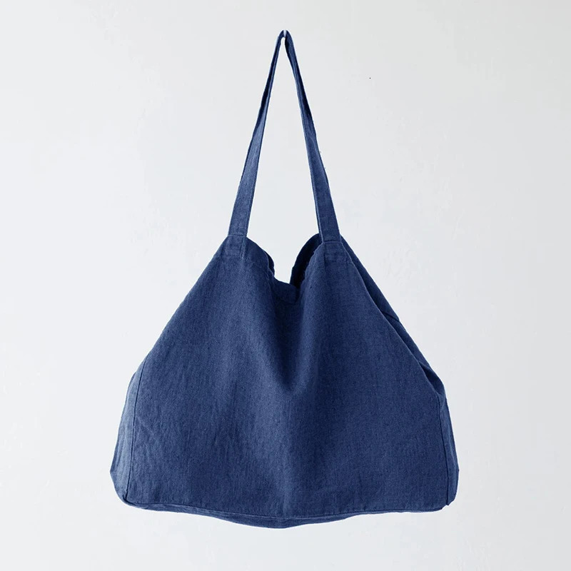 Casual Large Size Cotton Linen Bag Tote Handbags Shoulder Packing Bags For Women Simple Large Capacity Female Shopper Bag 250102