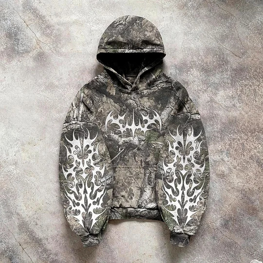 American Fashion Trend Joker Fleece Padded Zipper Hoodie Men Street Y2K Hip Hop Retro Sweatshirt Unisex Casual Loose Punk Hoodie 250102