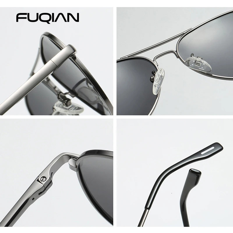 Classic Pilot Polarized Sunglasses Men Metal Black Aviation Sun Glasses Male Fashion Driving Vacation Shades UV400 241228