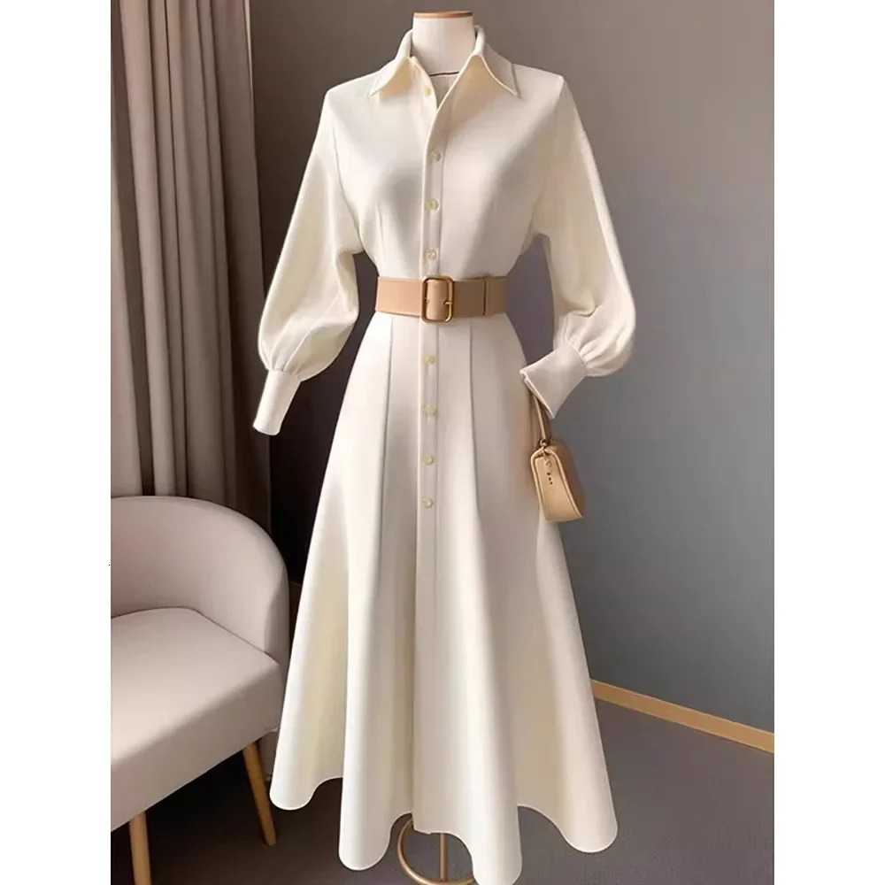 Elegant French Style High-End Feel Petite White Dress For Women Spring Arrival Perfect For Formal Occasions 250103
