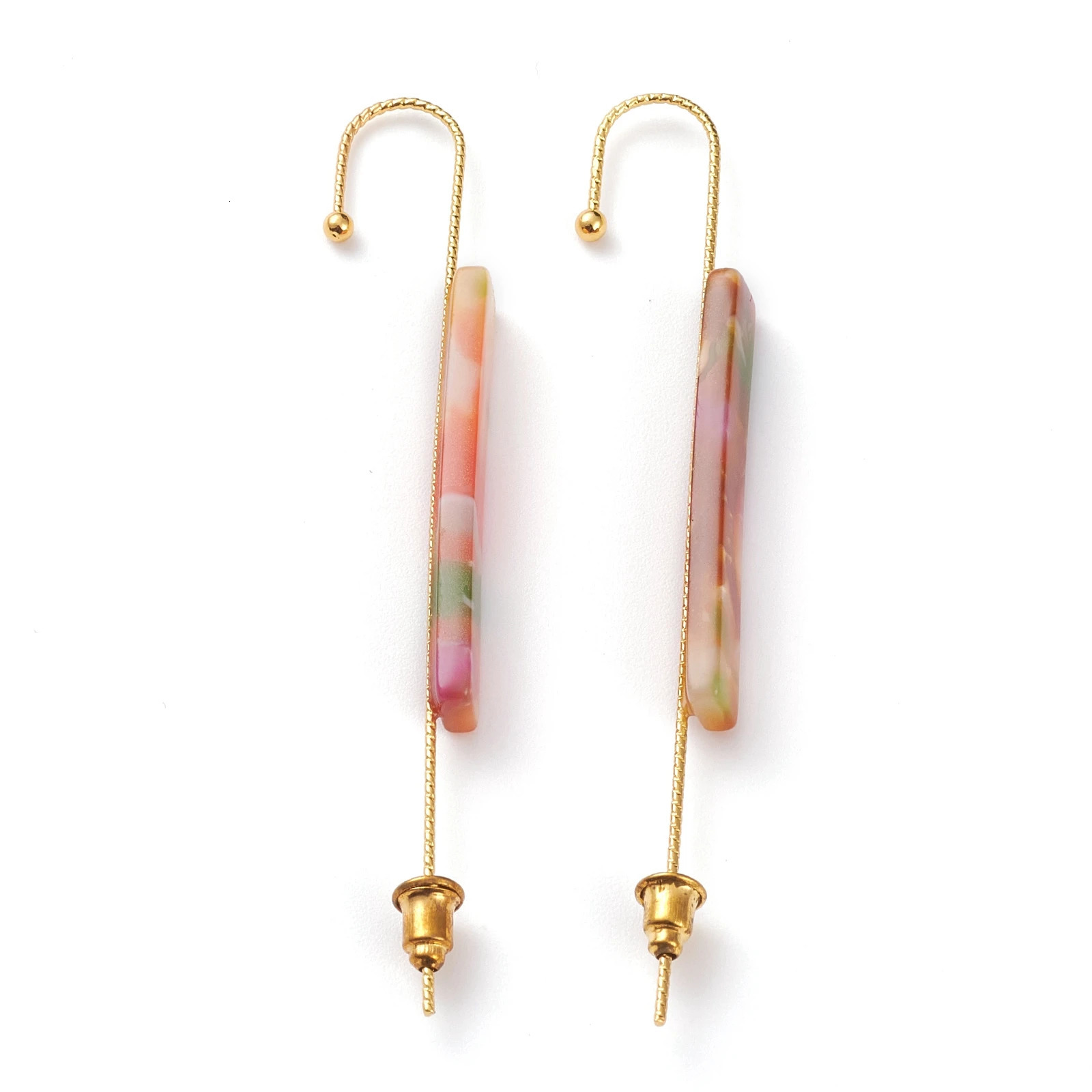 Kissitty 6 Style Brass Ear Wrap Crawler Hook Earrings For Women Golden Cuff Earrings Jewelry Finding Gift 250103